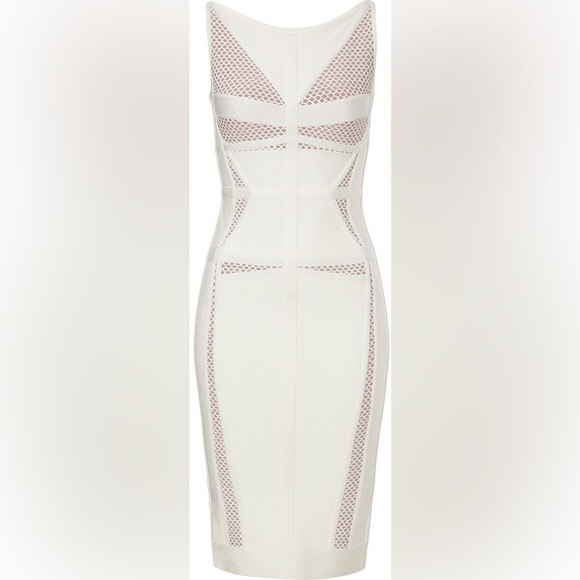 Herve Leger Cocktail Dress Bridal Shower - Sheath with Mesh Inserts - Picture 3 of 11